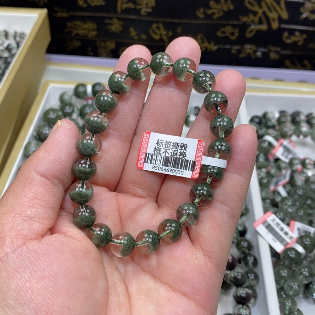 水晶绿幽灵手串未镶嵌