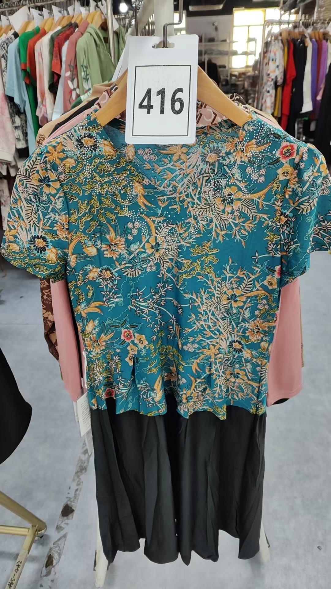 416-中老年女装显瘦薄款女装连衣裙