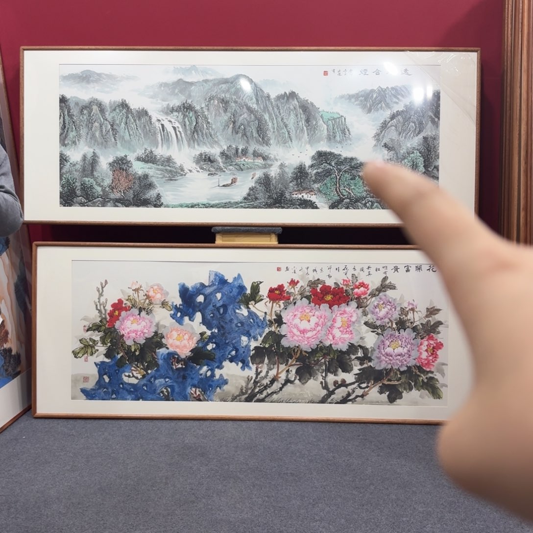 国画带框绘画210/80尺寸