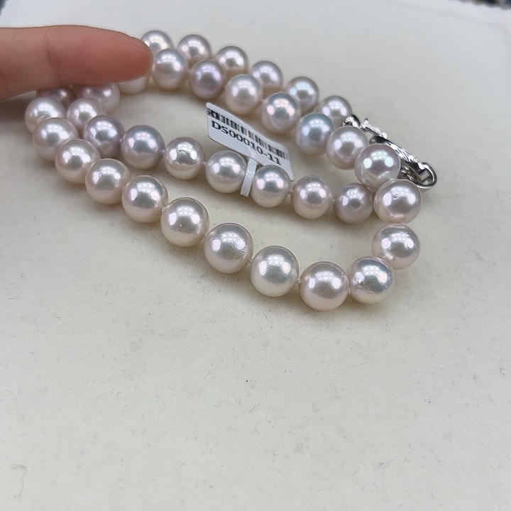 淡水珍珠银S925镶嵌颈饰➕10-11高品极光炫彩蔓塔