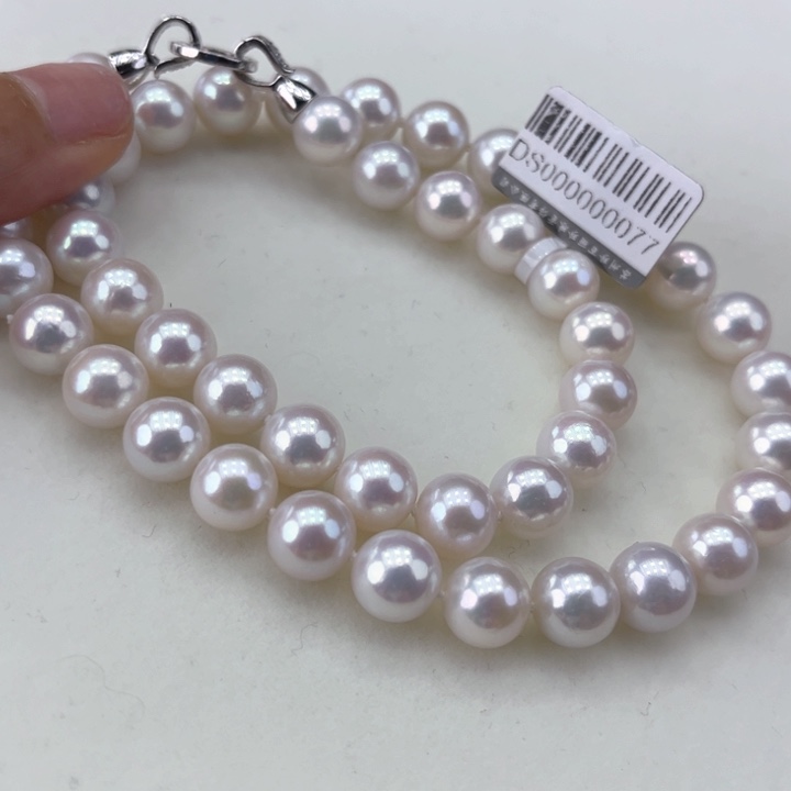 淡水珍珠颈饰银S925镶嵌9-10极光炫彩高品