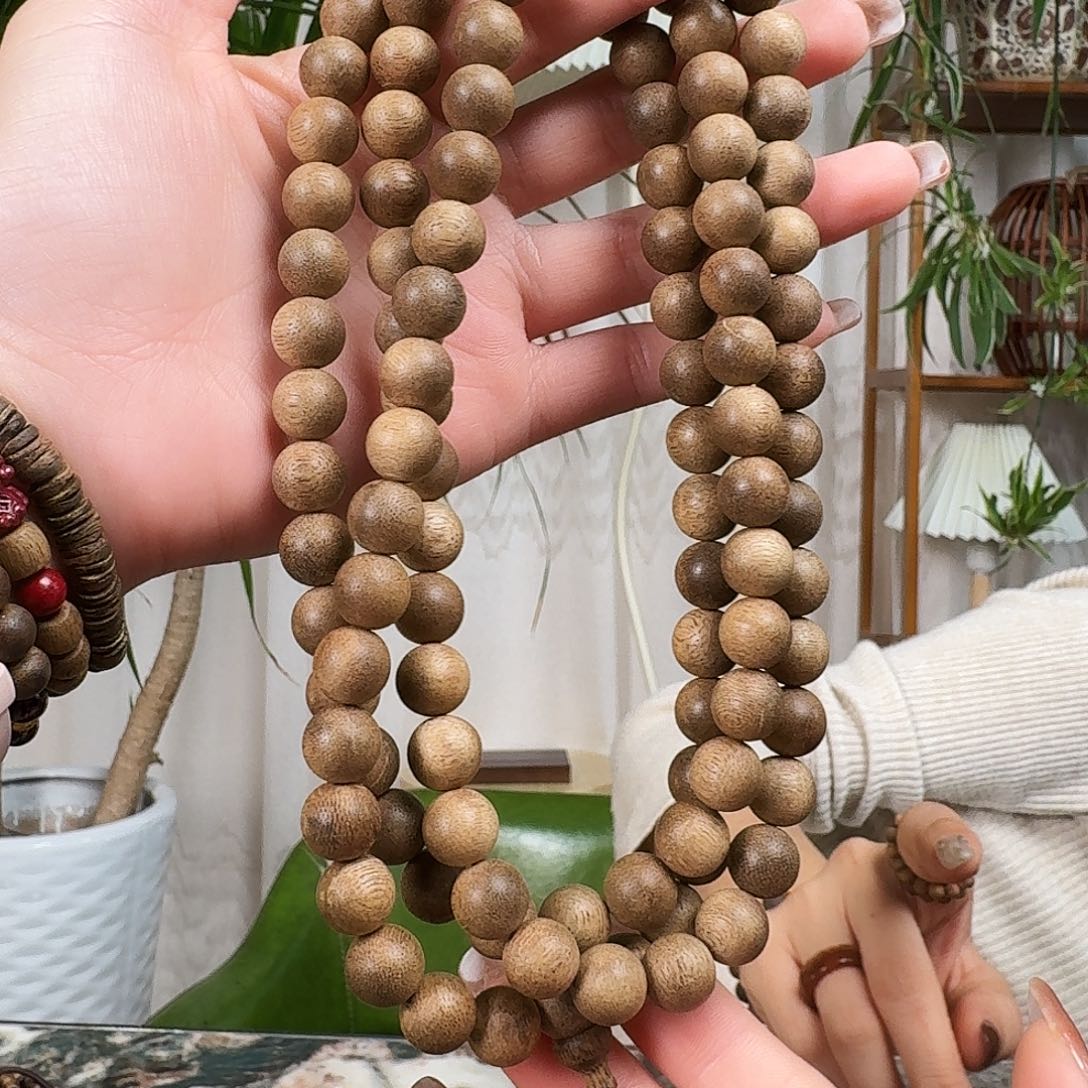 沉香沉香碎屑孤品黄棋楠圆珠多圈卡09多样性发一