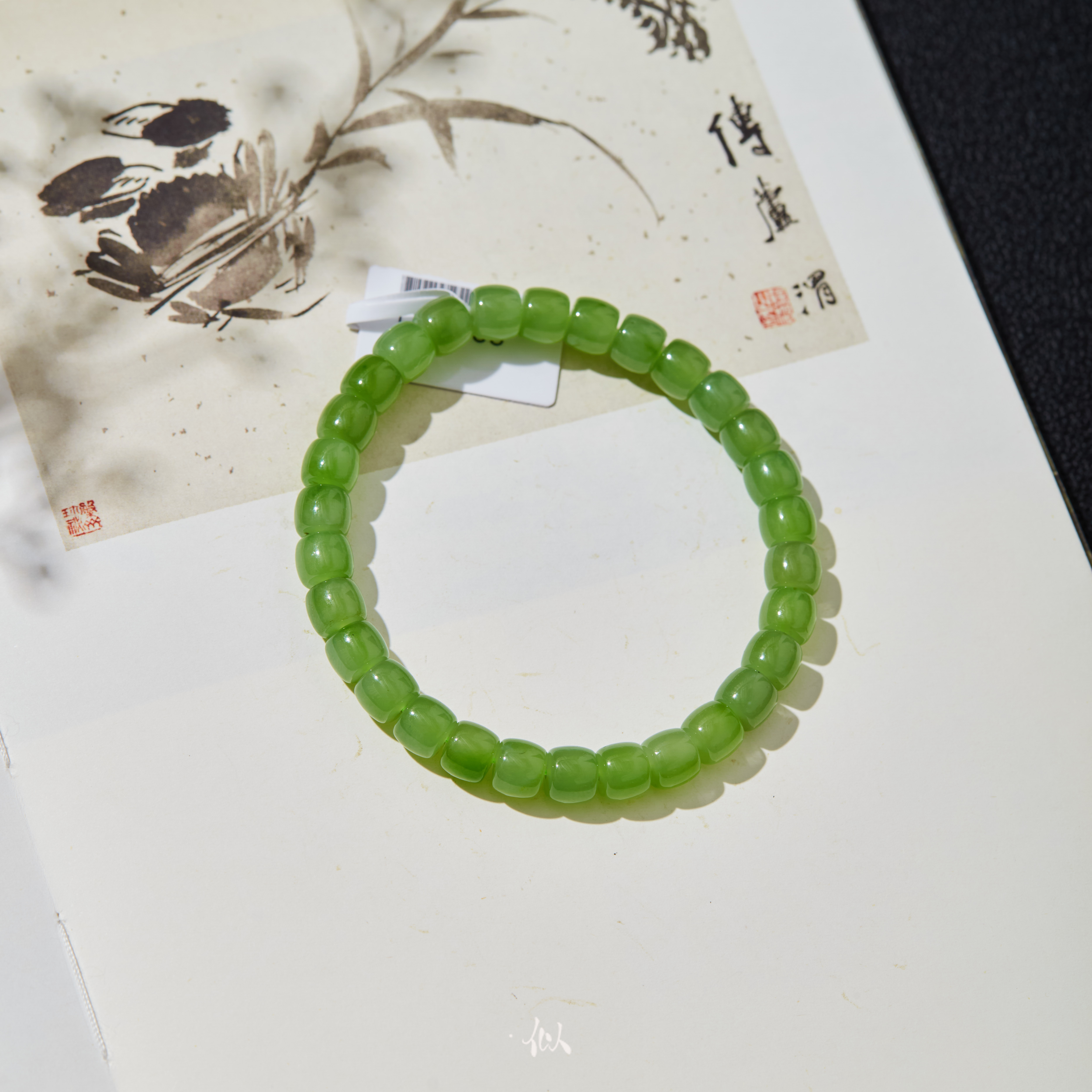 【椿逢】·似梓珠宝· 苹果绿直切手串 SZCC2900140
