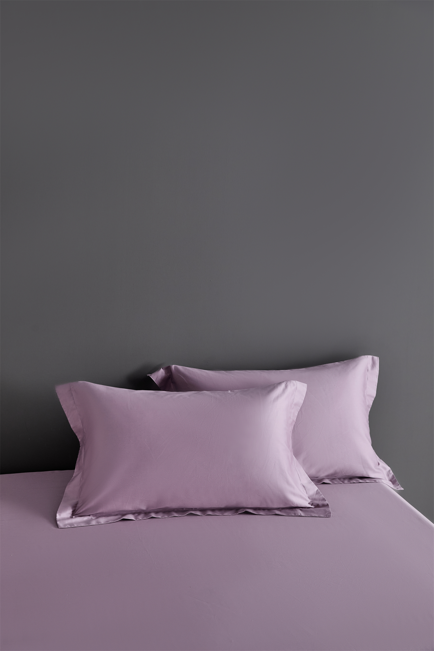 （工艺枕套）全棉高端轻奢纯色贡缎提花款大宽边枕套