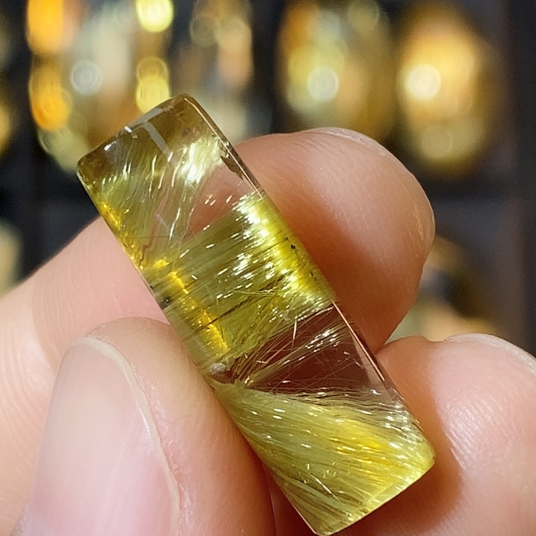 未镶嵌水晶颈饰天然钛晶花圆柱吊坠