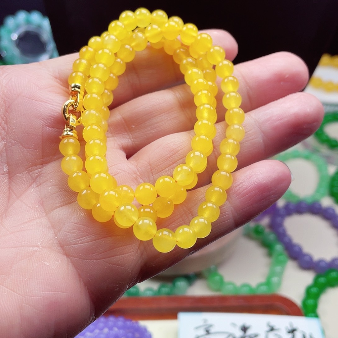 翡翠未镶嵌颈饰卡6翡翠珠链男女款09