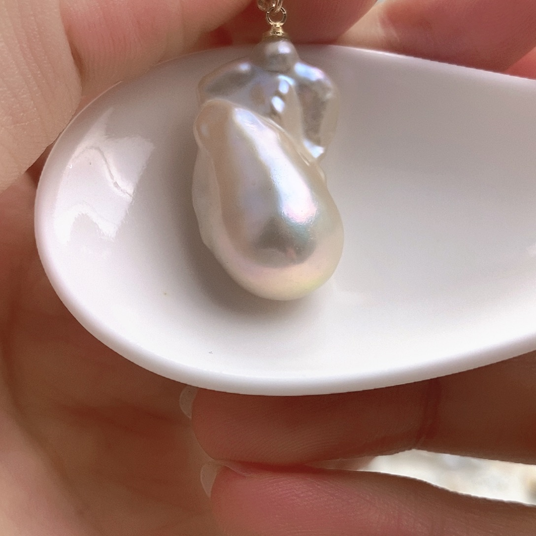 淡水珍珠银S925镶嵌颈饰