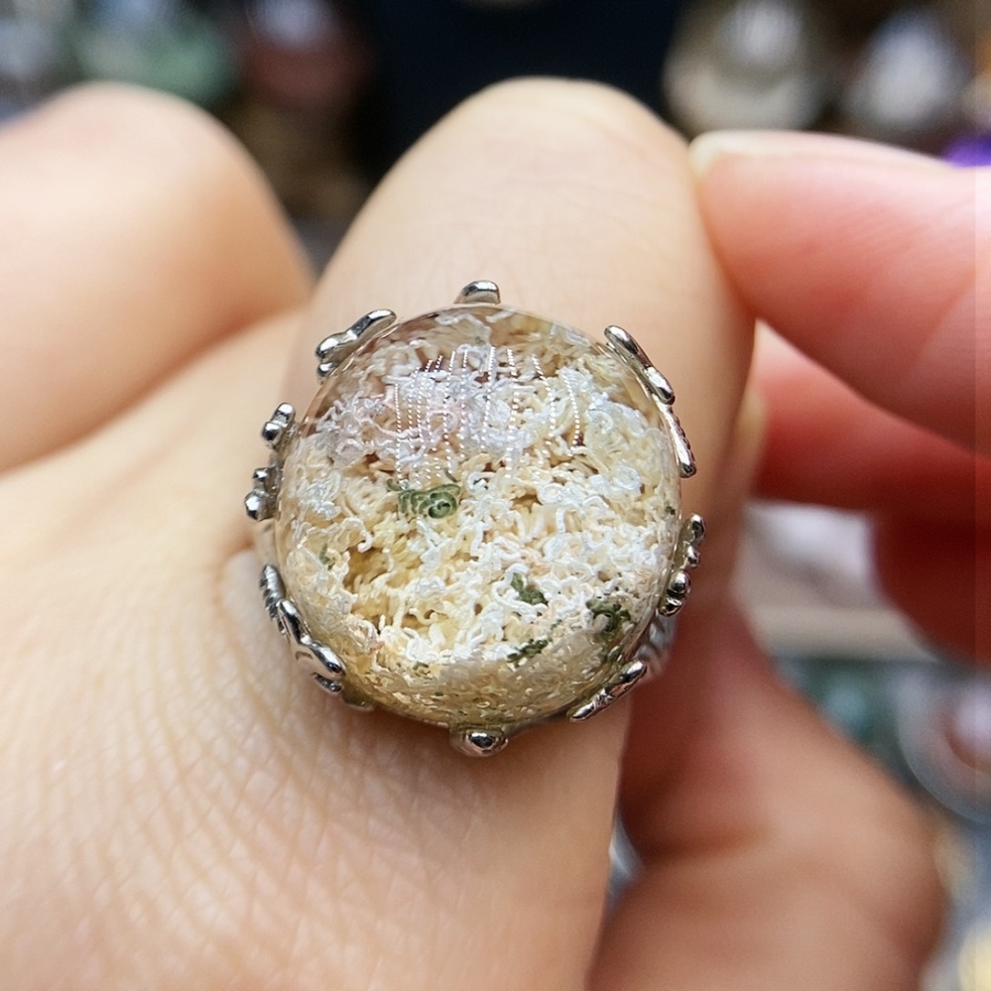 水晶戒指银S925镶嵌水晶