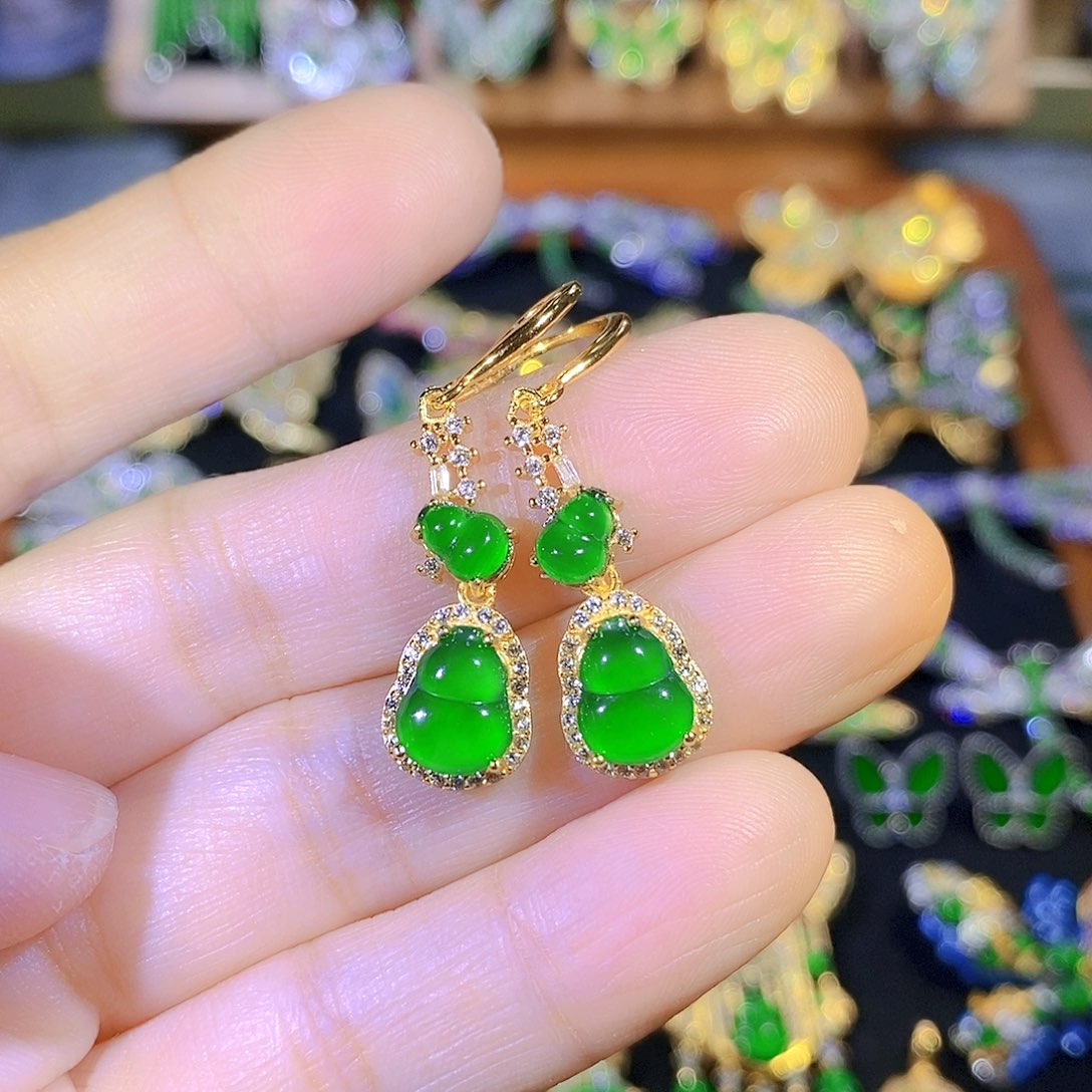 吊坠(不含链)银S925镶嵌翡翠