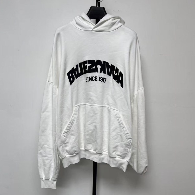 未使用 Balenciaga/巴黎世家 字母数字Logo印花连帽卫衣 03520