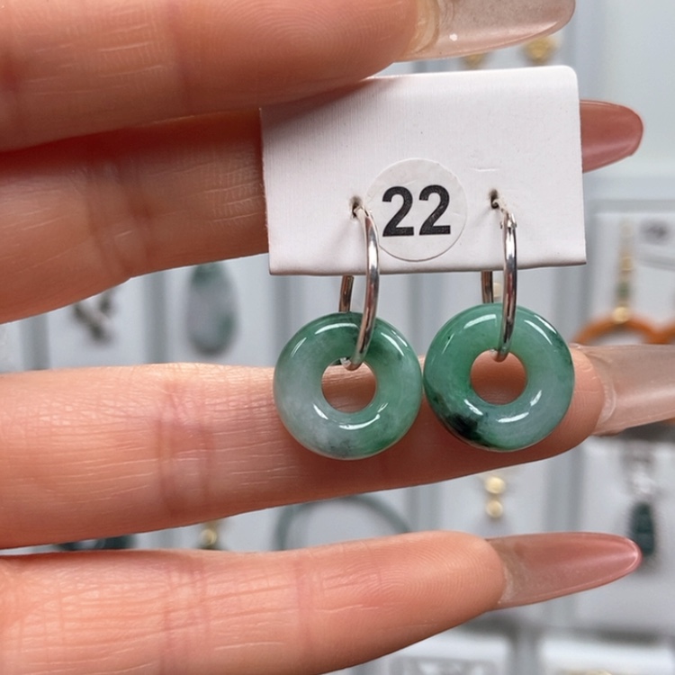 【闪购商品】翡翠耳饰银S925镶嵌耳饰