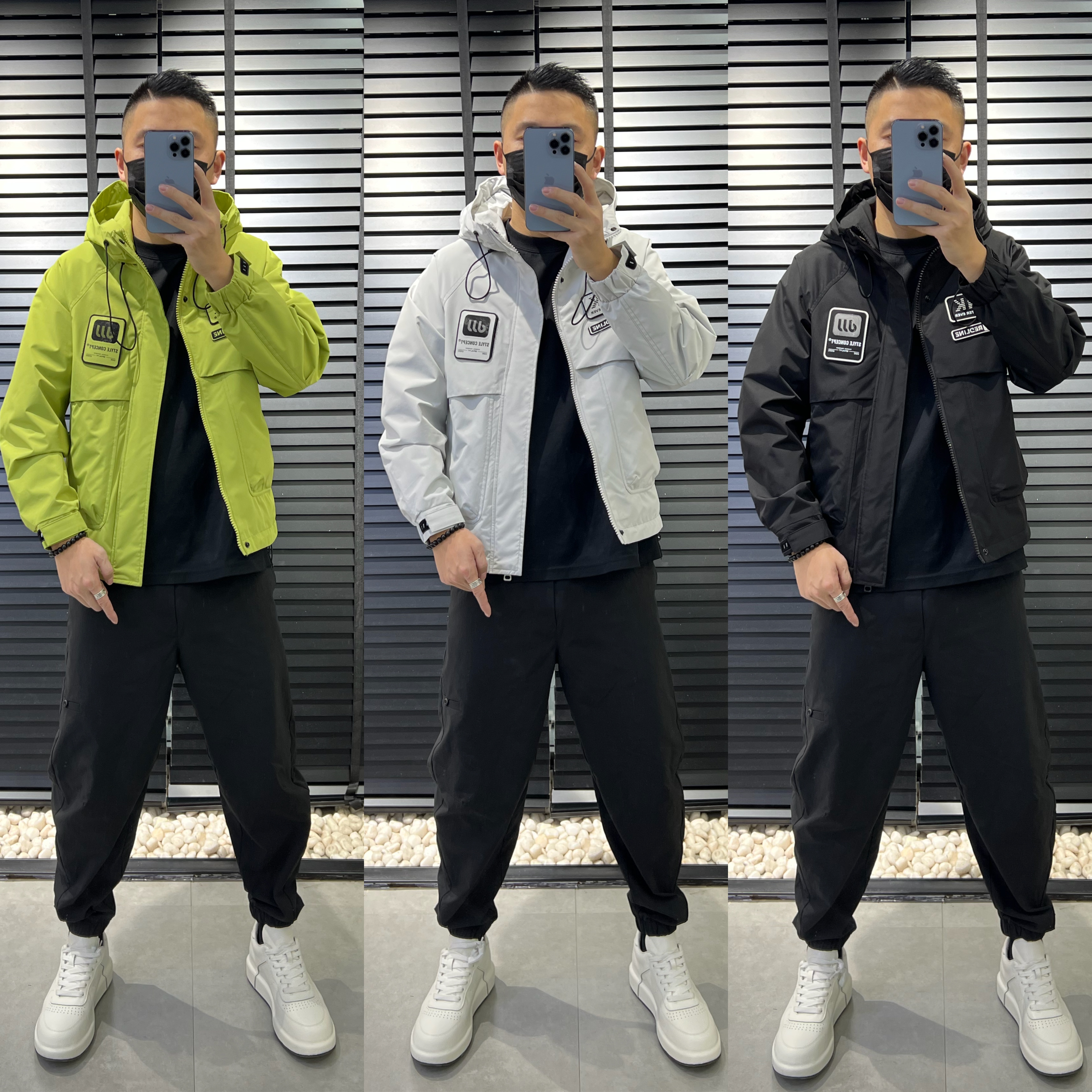 6188早春款欧货轻奢休闲连帽男士时尚百搭沉稳大气简约夹克 