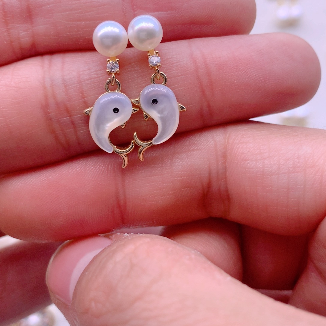 耳饰合金淡水珍珠