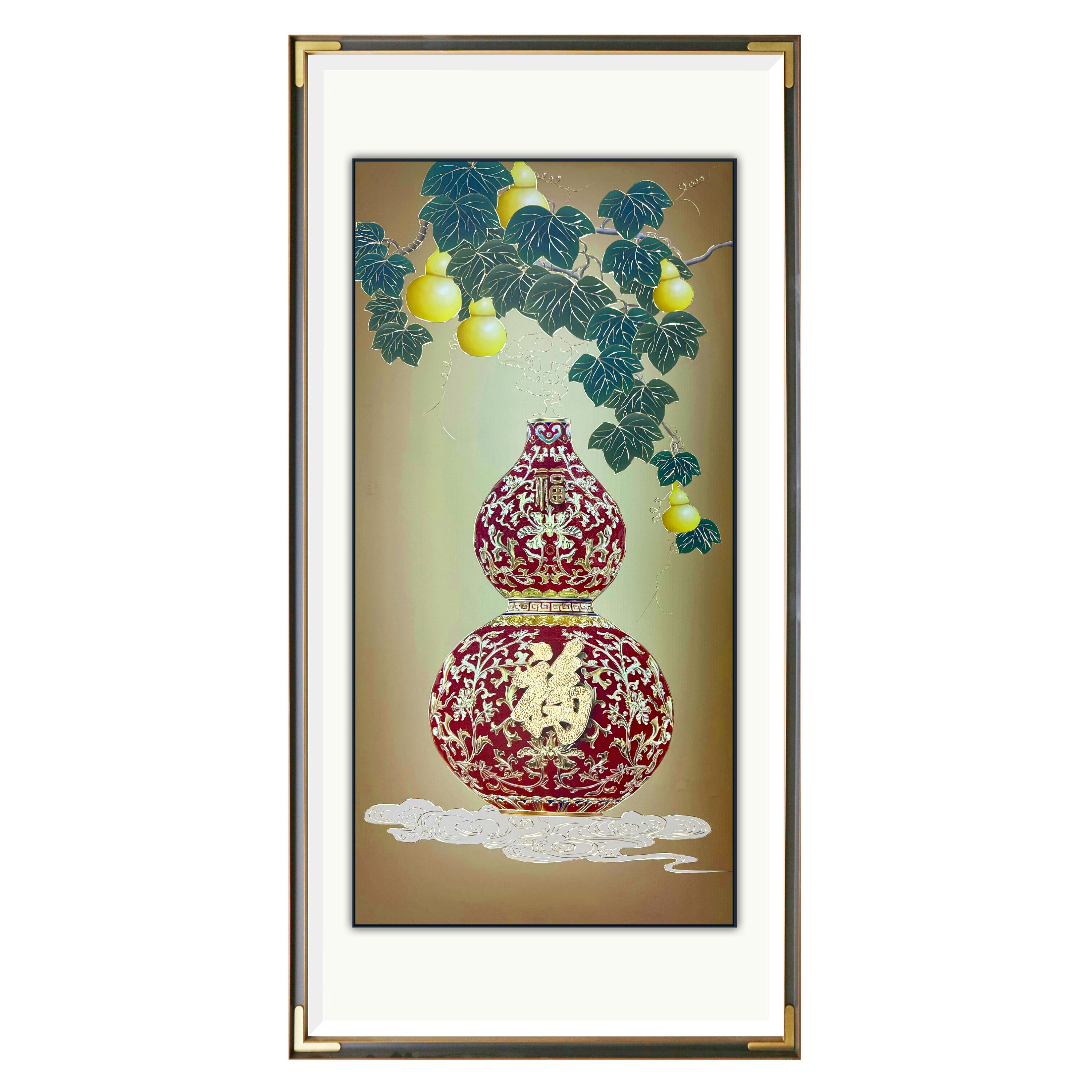 铜小鸭《五福临门》手工铜板雕刻 玄关 茶室 餐厅 书房挂画