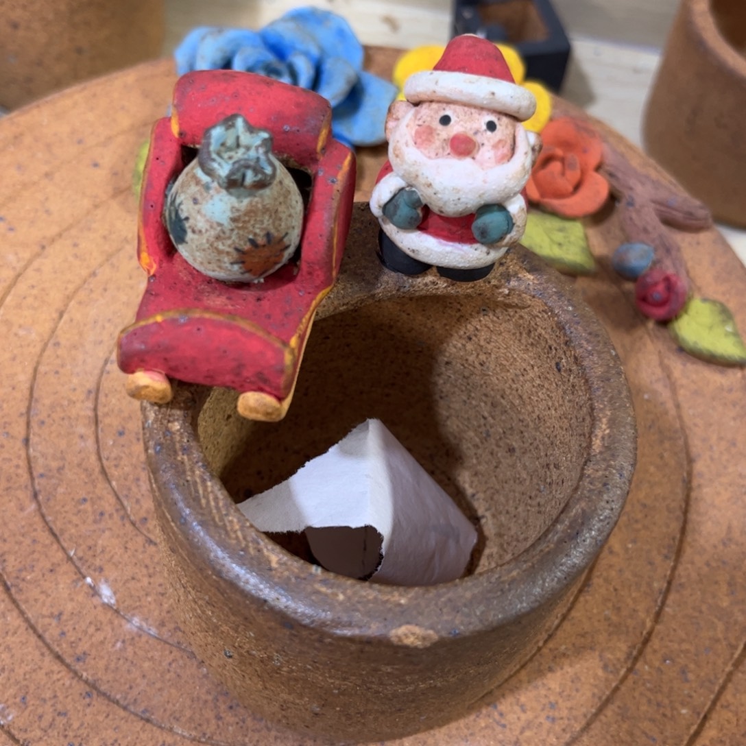 泥塑古镇炻陶花盆