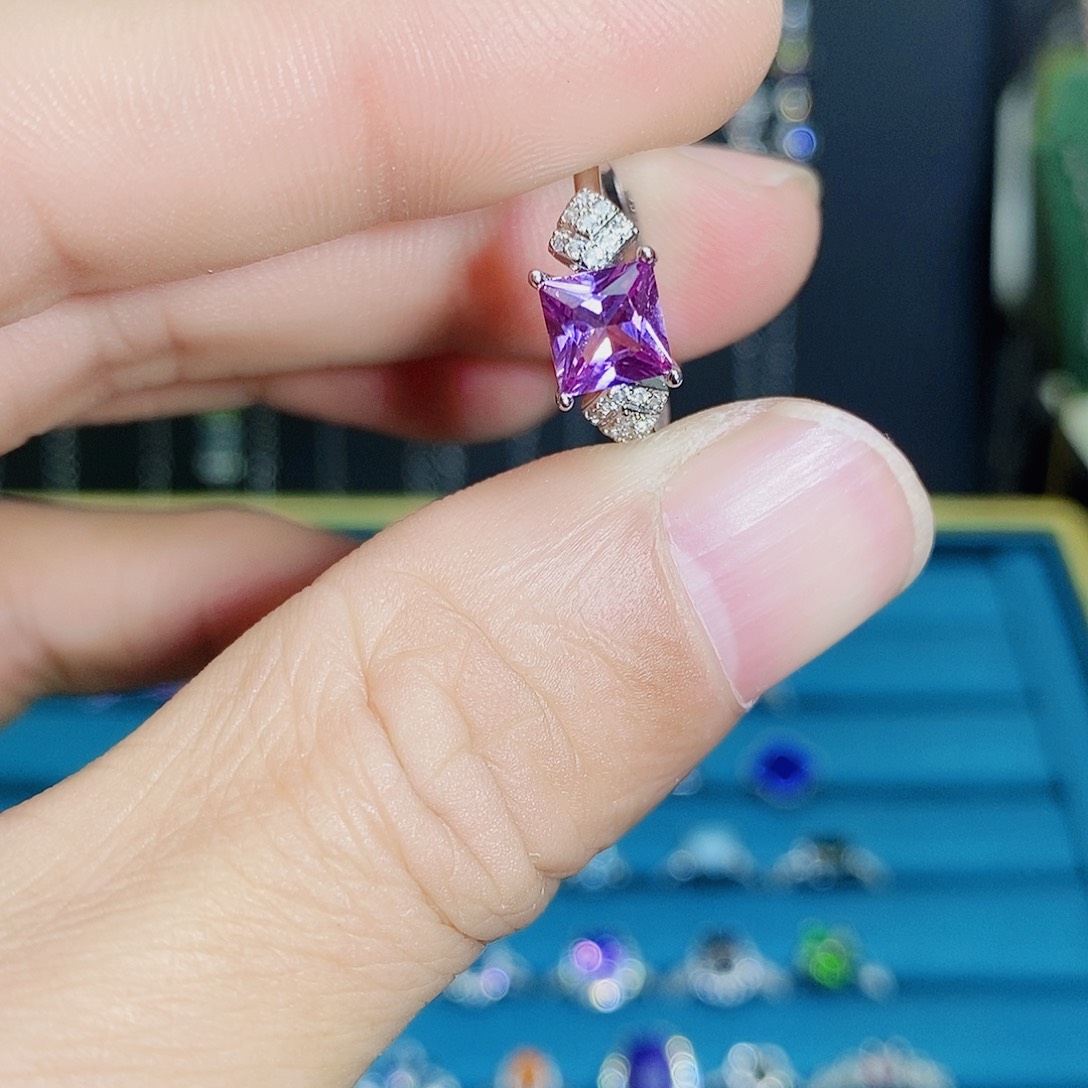 紫晶珠宝半成品银S925镶嵌
