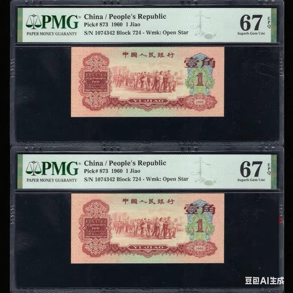 文玩背绿一角十连号