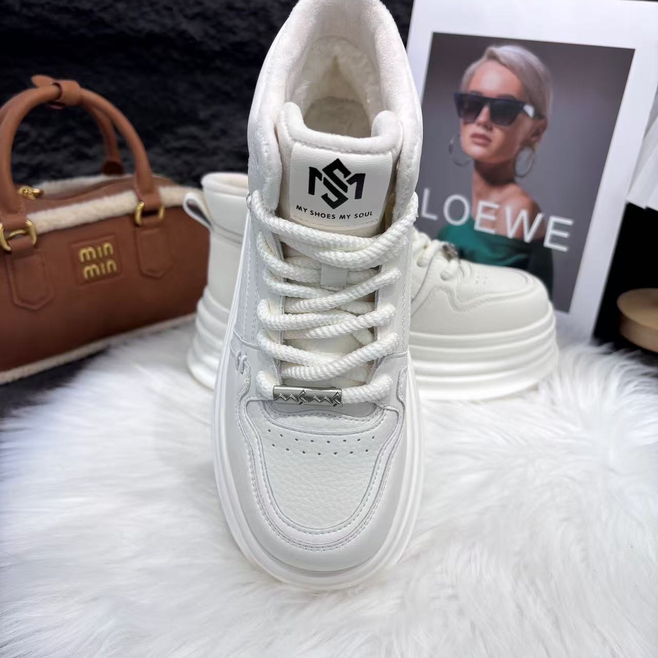 22-1690玛莎玛索冬季新款大棉厚底时尚百搭板鞋女鞋