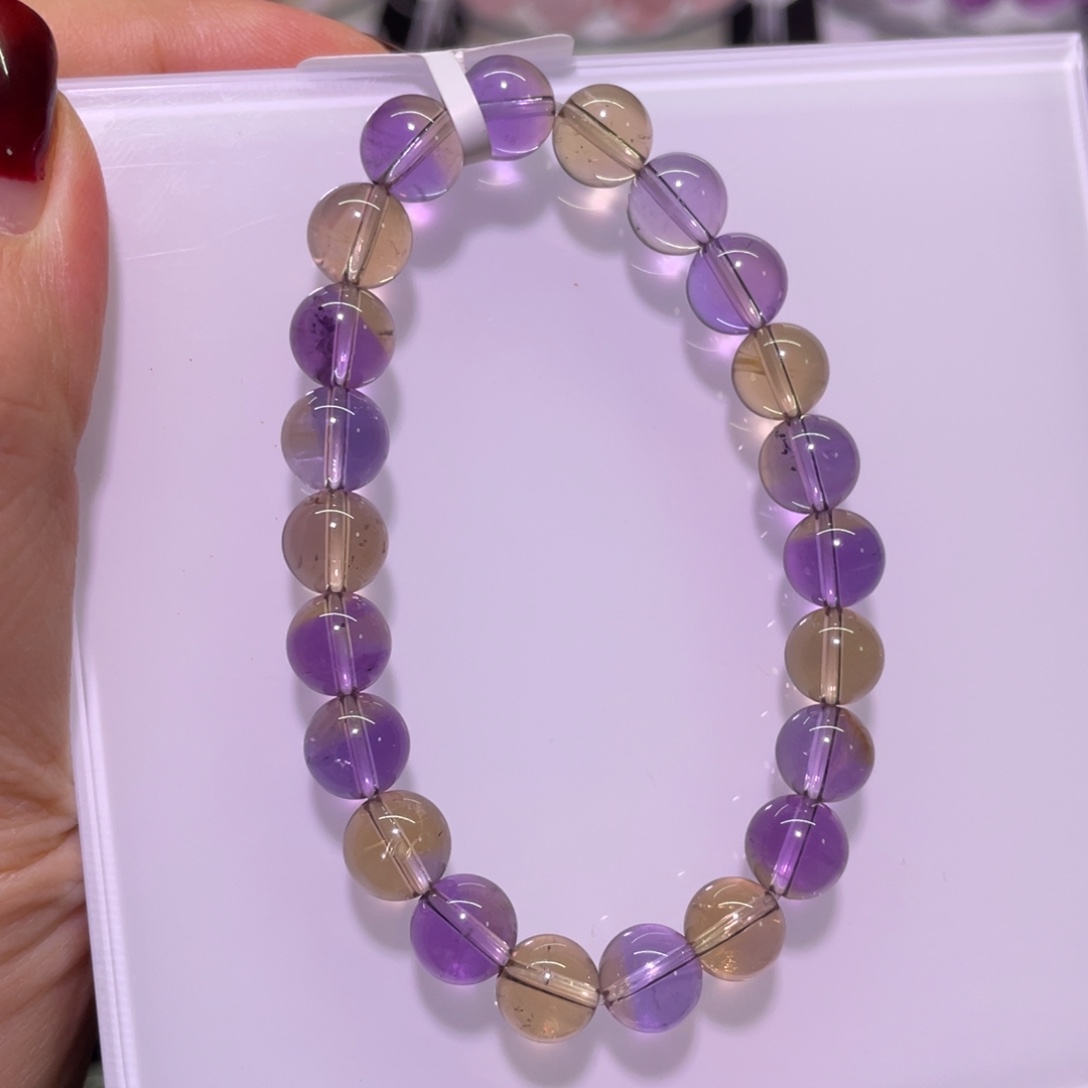 水晶手链未镶嵌8mm紫黄晶