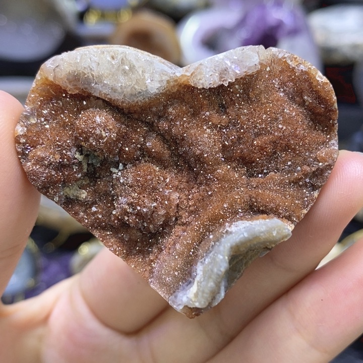 水晶珠宝半成品未镶嵌流沙爱心