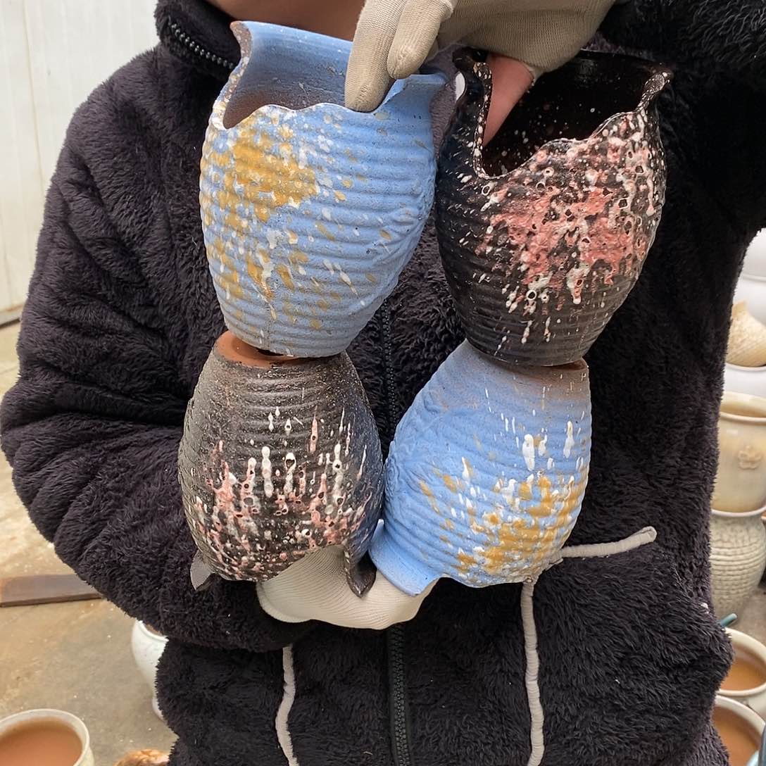 紫砂花盆瑕疵口11高15瑕疵