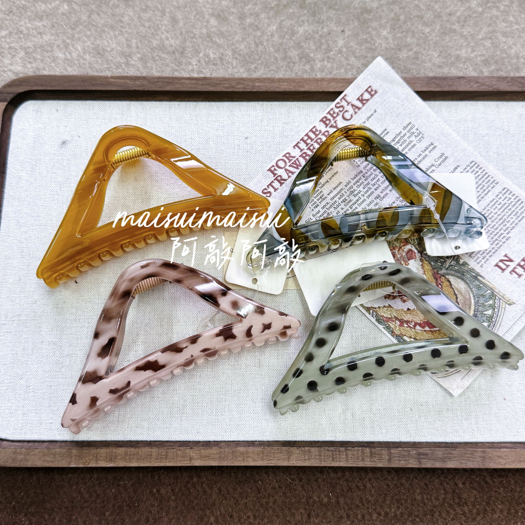 【阿敲】A1916~11CM蝴蝶扣抓夹发夹头饰发卡发抓鲨鱼夹-麦穗头饰