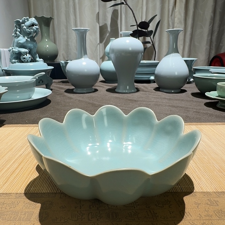 陶其他全手工，莲花盘