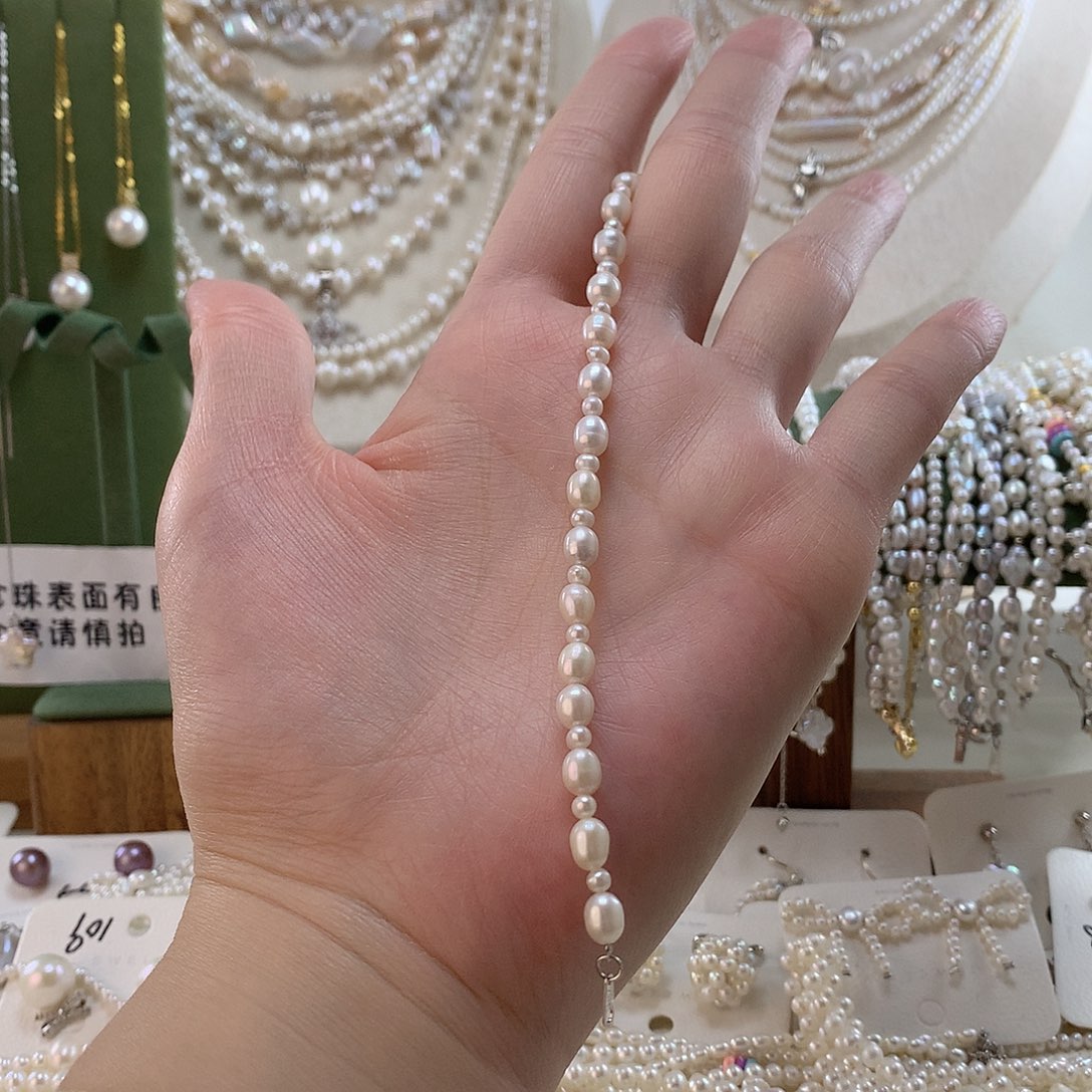 银S925镶嵌手绳淡水珍珠