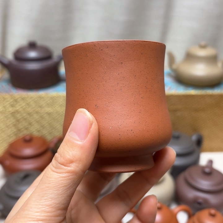 紫砂茶壶黄龙山老红泥主人杯