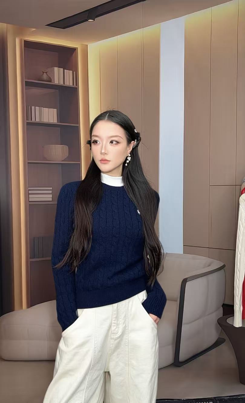青一专属-羊毛羊绒圆领套头女厚款秋冬 经典百搭