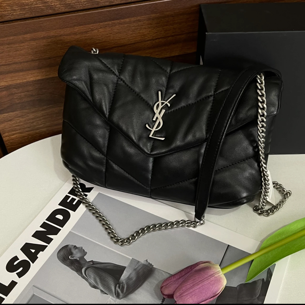 99新 YSL/圣罗兰 YSL黑色云朵小号 25110034-01