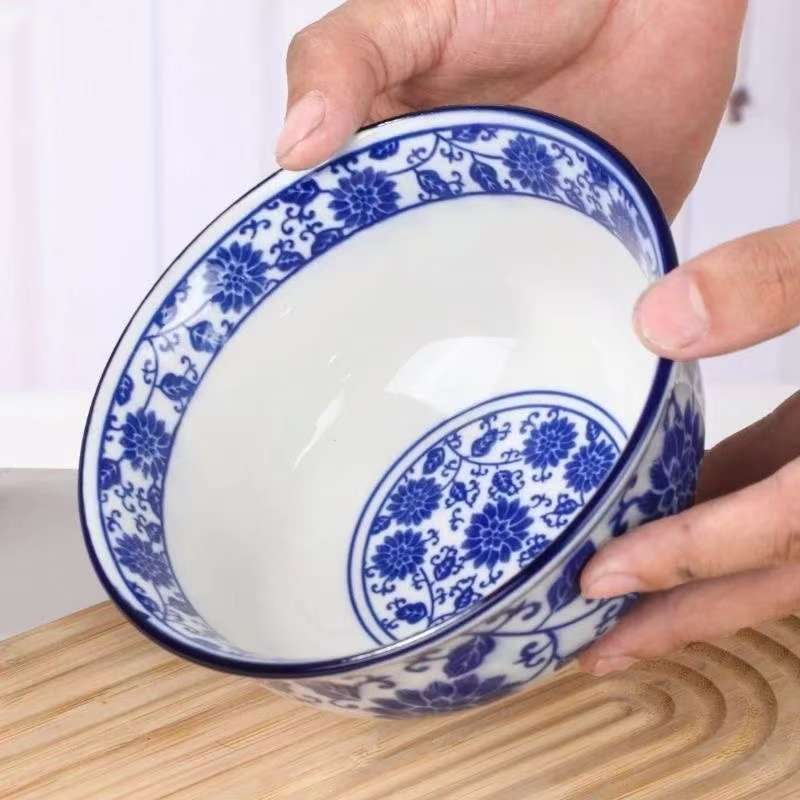 景德镇青花缠枝莲面碗（2个装）