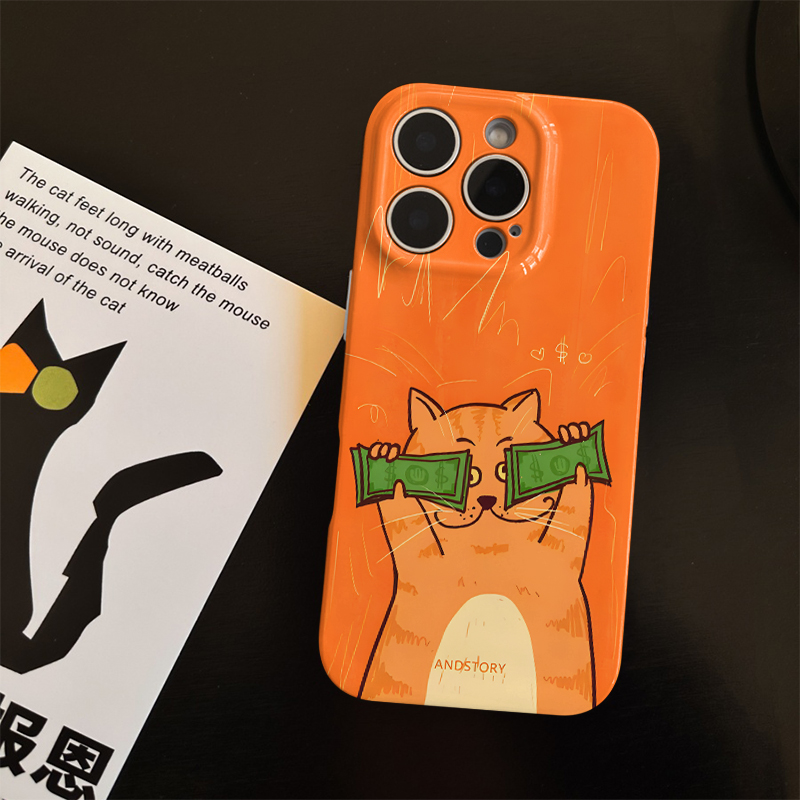 财迷小猫菲林软壳适用苹果17promax手机壳16华为vivo小米oppo荣耀