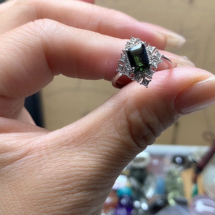 水晶水晶戒指银S925镶嵌