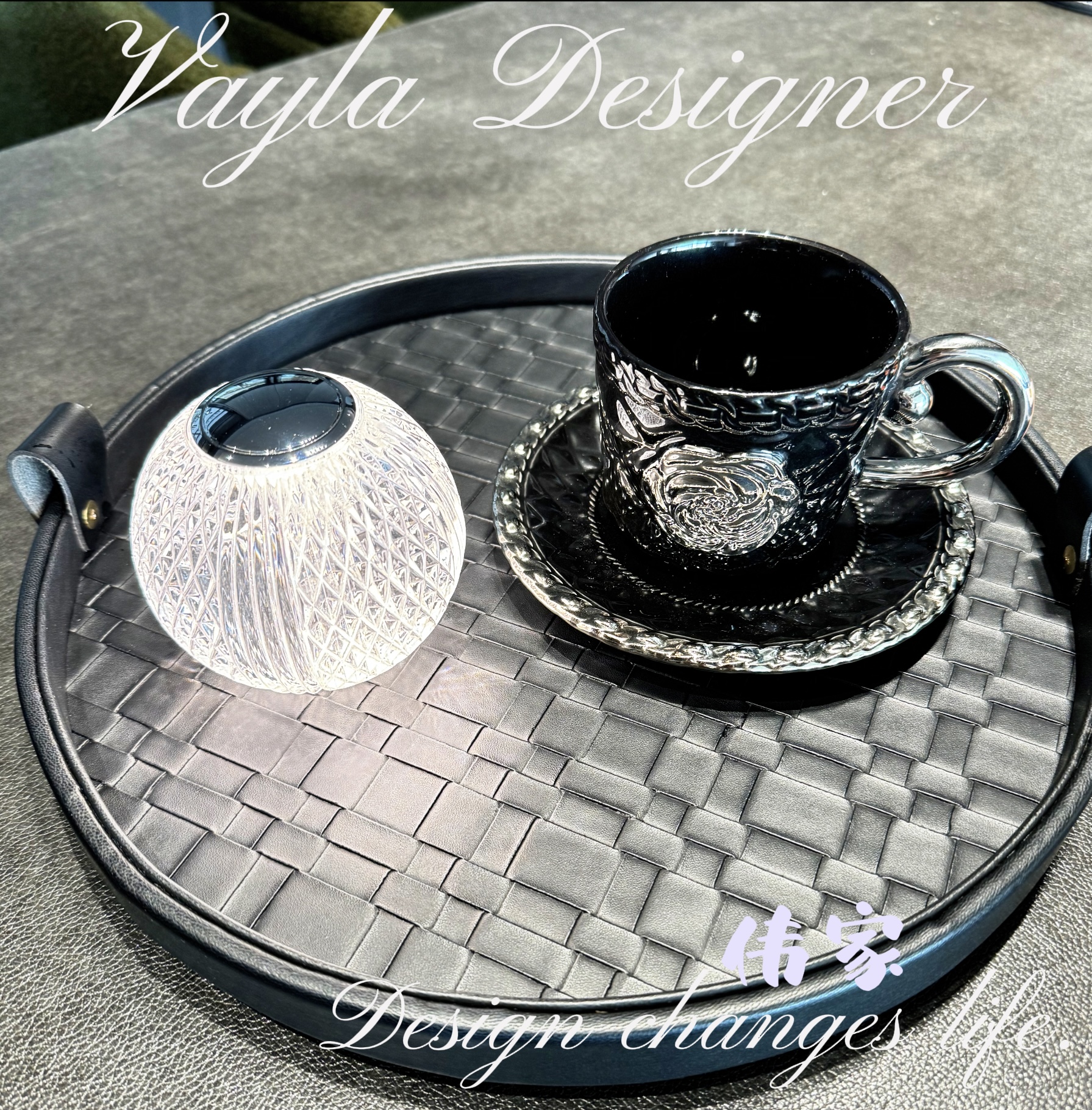 【Vayla专属】质感法式香薰托盘高级玄关钥匙收纳盘首饰盘-HXQ-62A