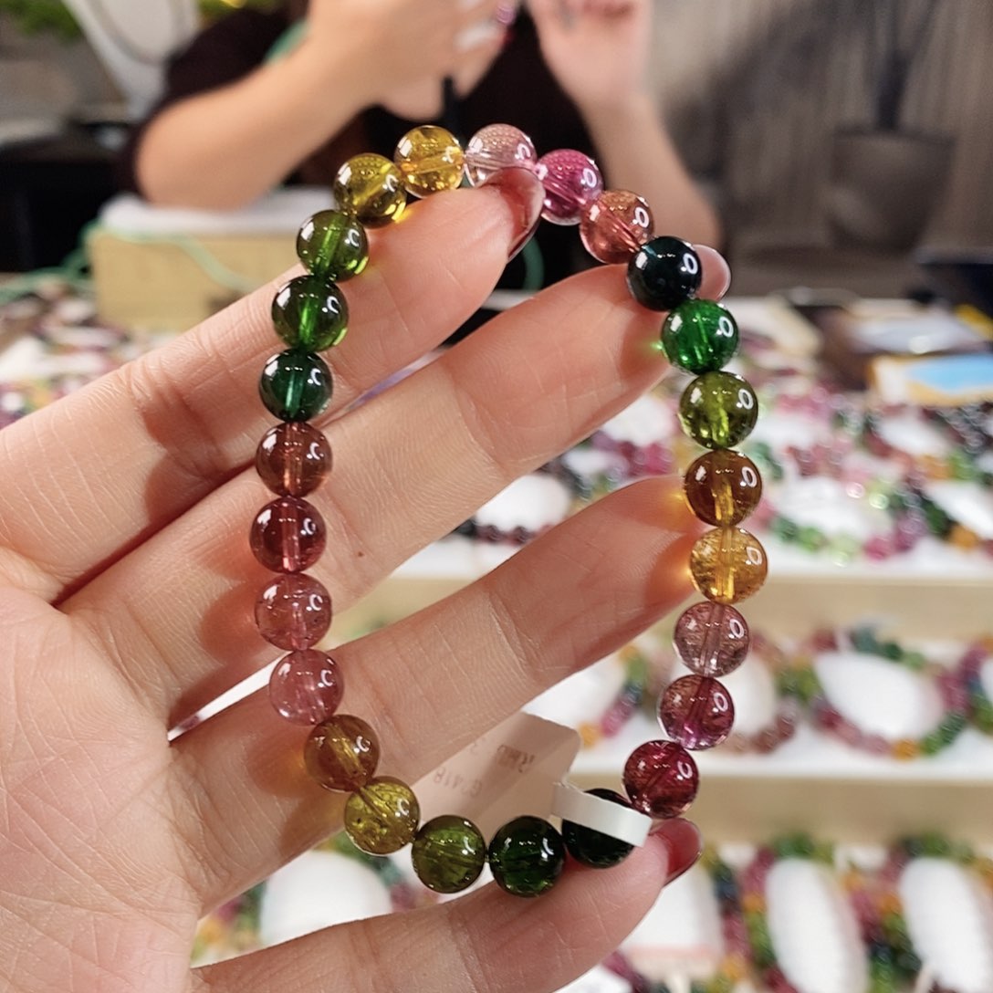 碧玺手串未镶嵌G2418单圈颜色微差