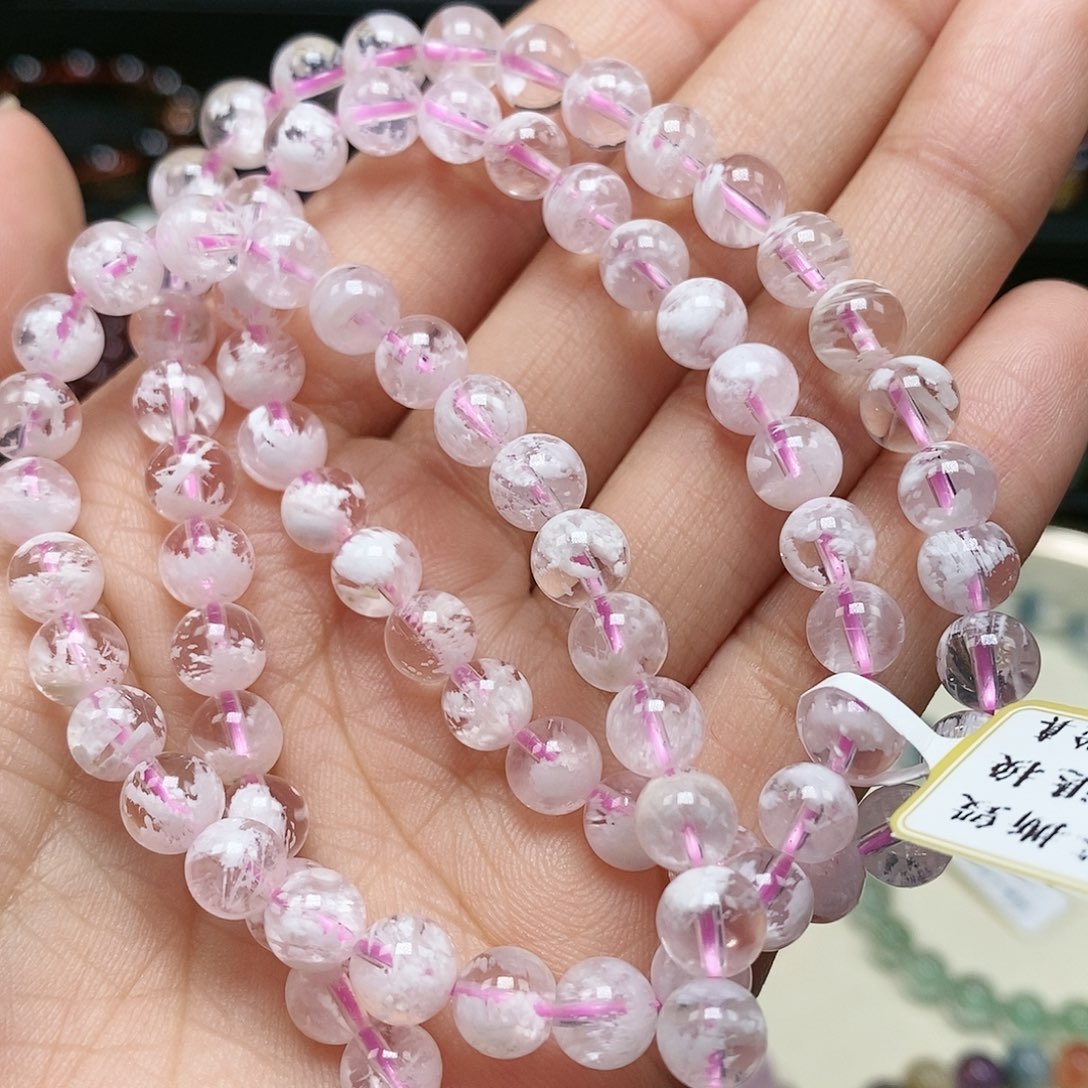 水晶手串未镶嵌雪花