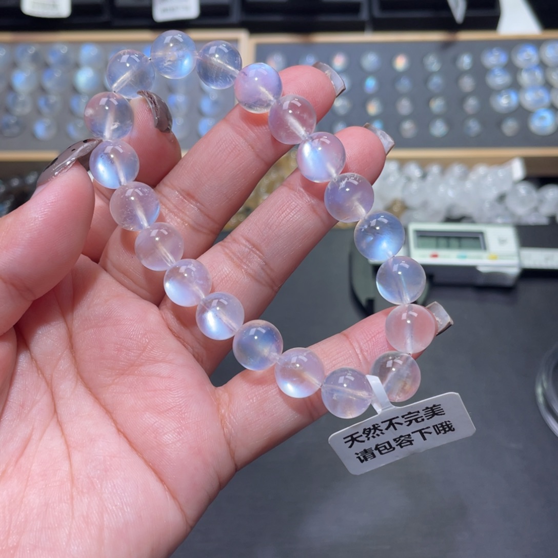 L***.手链未镶嵌长石蓝月光手链10mm