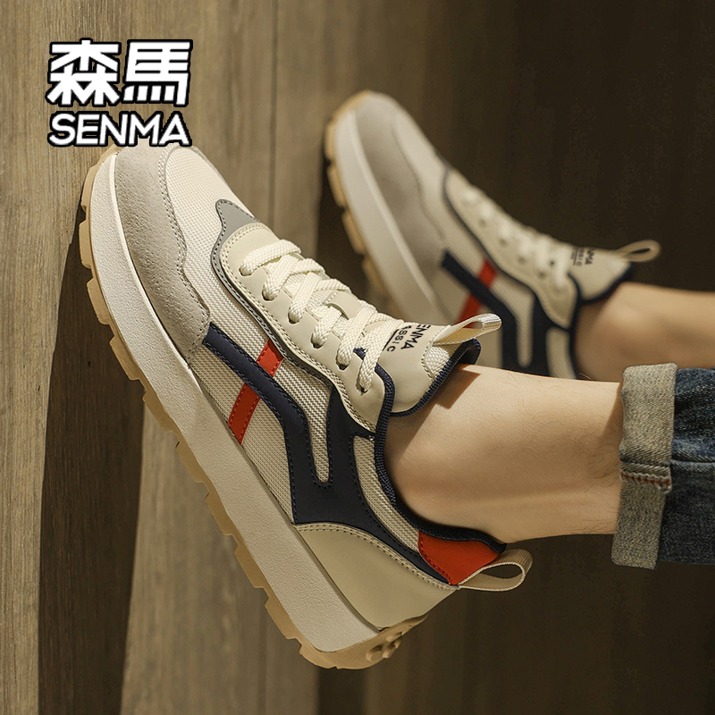 SENMA/森马男鞋2025秋季新款潮流百搭运动休闲网面透气薄款阿甘鞋