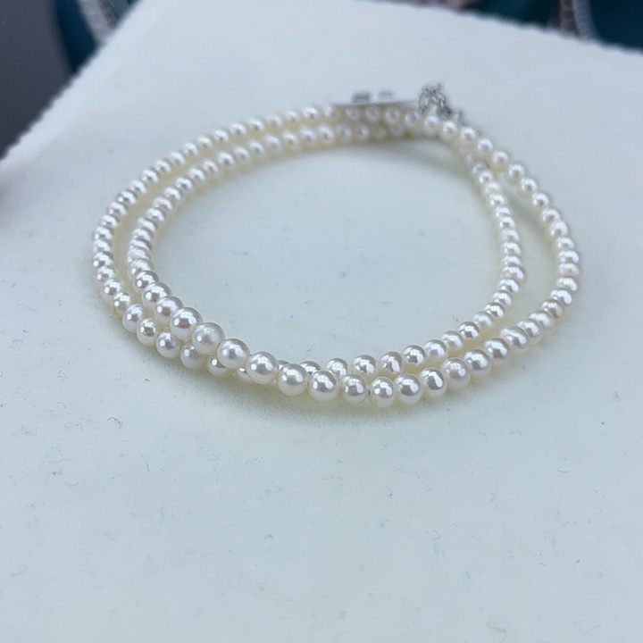 淡水珍珠颈饰银S925镶嵌3-4