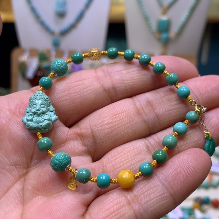 绿松石18K金镶嵌单圈