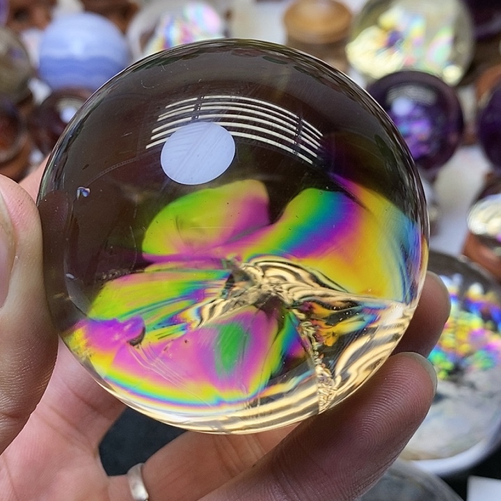 水晶彩虹茶水晶球未镶嵌应**住