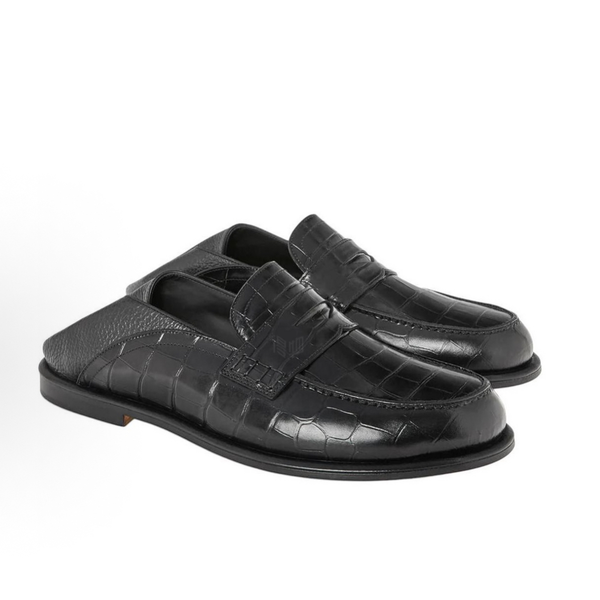 未使用 LOEWE/罗意威 罗意威黑色鳄压纹乐福38