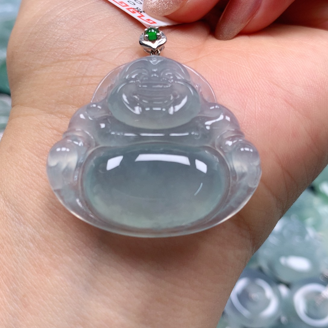 翡翠颈饰18K金镶嵌天然翡翠