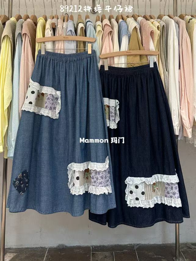 MM（89212）拼接牛仔半裙