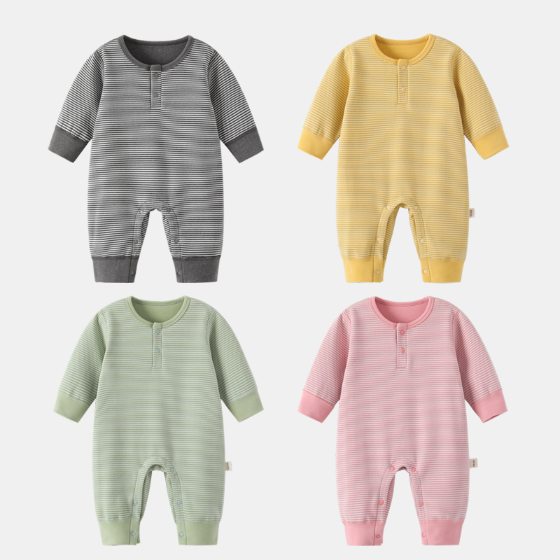 石墨烯婴儿连体衣春秋无骨德绒男女宝宝睡衣哈衣新生儿爬服秋冬季