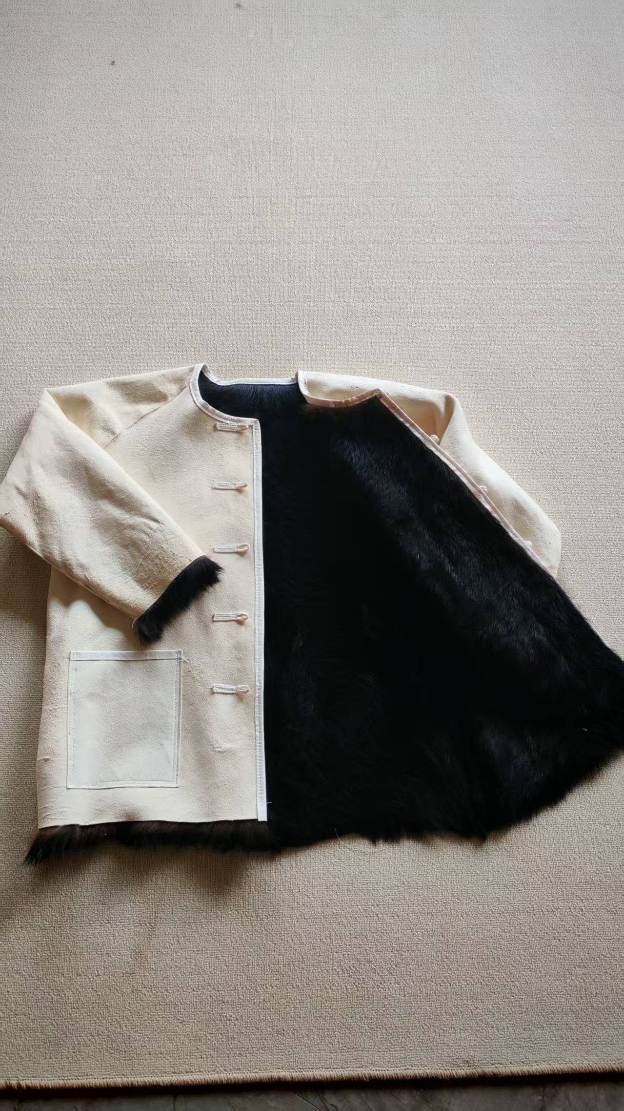 民族服装，山羊真皮毛一体皮袄，皮褂，影视摄影写真户外保暖大衣