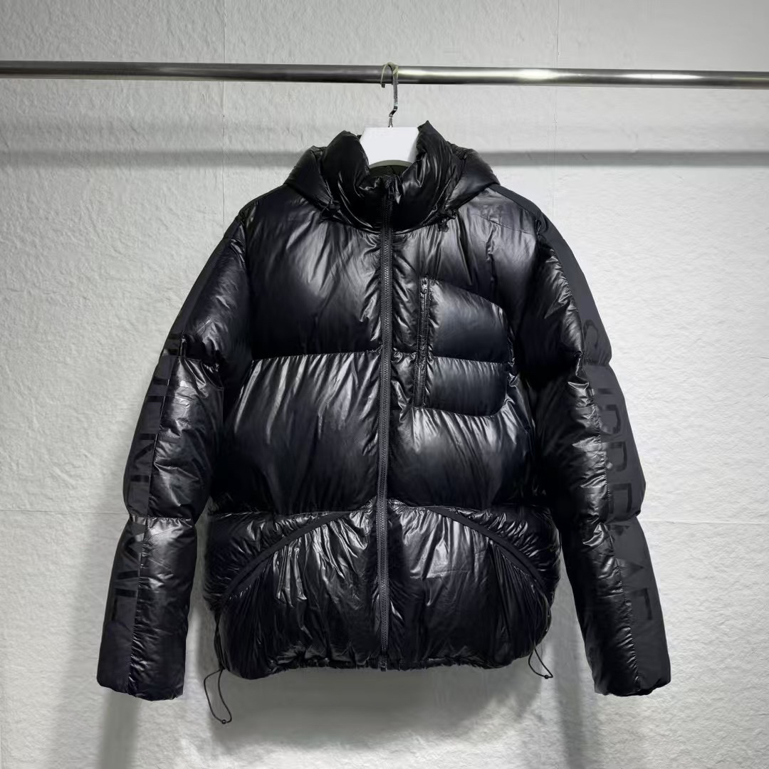 xl码 99新 Supreme字母拉链连帽羽绒服 潮服