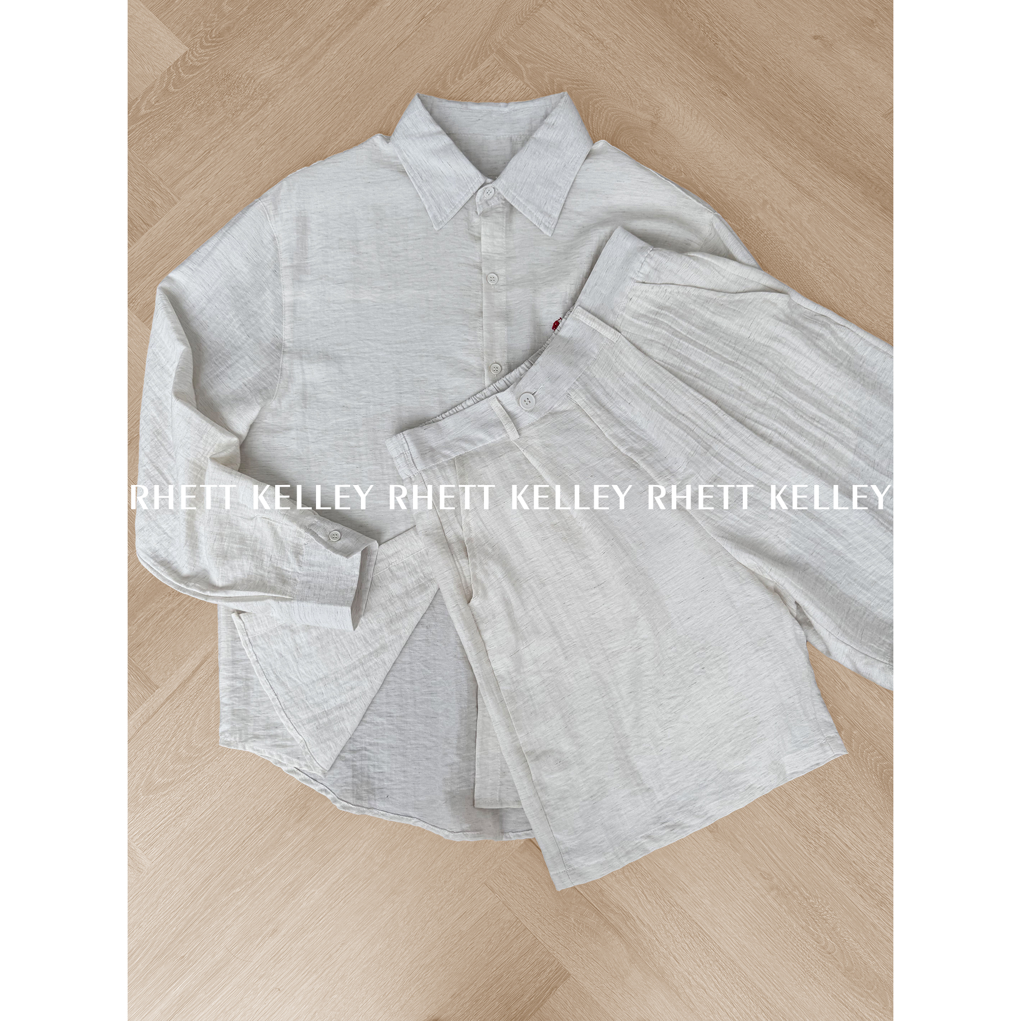 『夏日着装 』夏季松弛感老钱风长袖衬衫套装休闲宽松