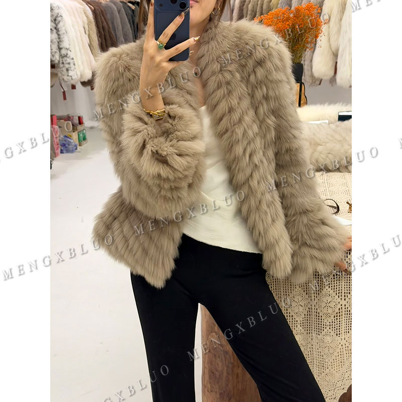 【纸片人】梦熙部落M8130新款车条皮草外套软糯狐狸毛女装皮草